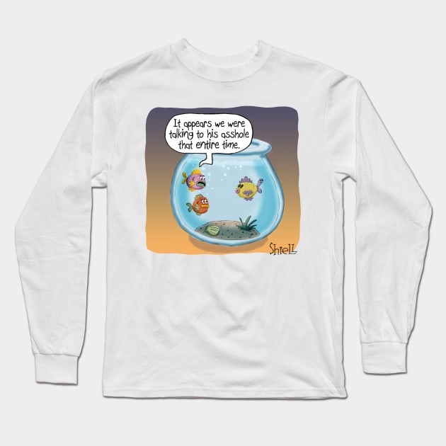 Fish Ass Hole Long Sleeve T-Shirt by macccc8